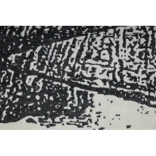 Black and Gray Abstract Hand Woven Area Rug Photo 6