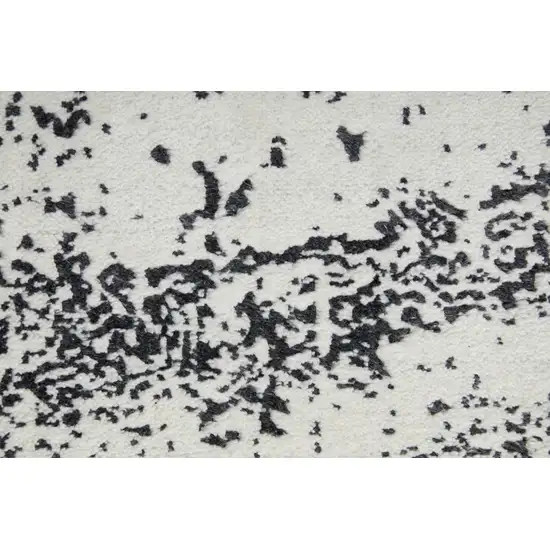 Black and Gray Abstract Hand Woven Area Rug Photo 7