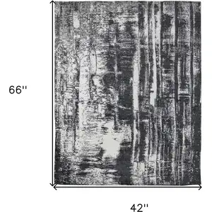 Photo of Black and Gray Abstract Hand Woven Area Rug