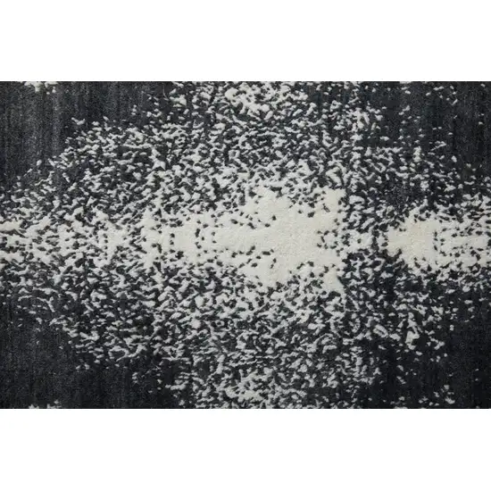Black and Gray Abstract Hand Woven Area Rug Photo 6