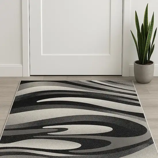 Gray Abstract Dhurrie Area Rug Photo 1