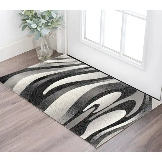 Gray Abstract Dhurrie Area Rug Photo 1