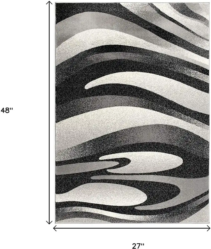 Gray Abstract Dhurrie Area Rug Photo 3