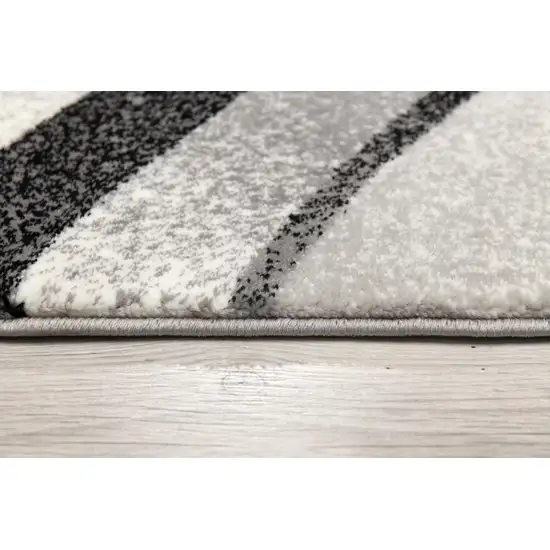 Gray Abstract Power Loom Area Rug Photo 7