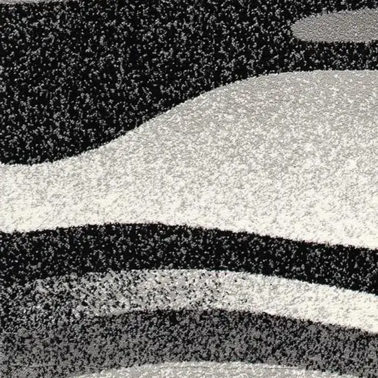 Gray Abstract Power Loom Area Rug Photo 3