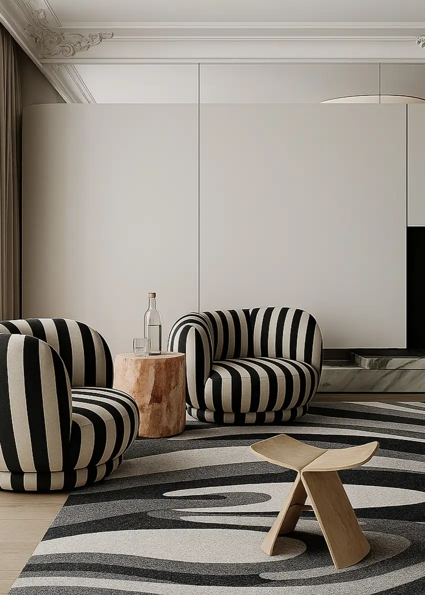 Gray Abstract Dhurrie Area Rug Photo 6