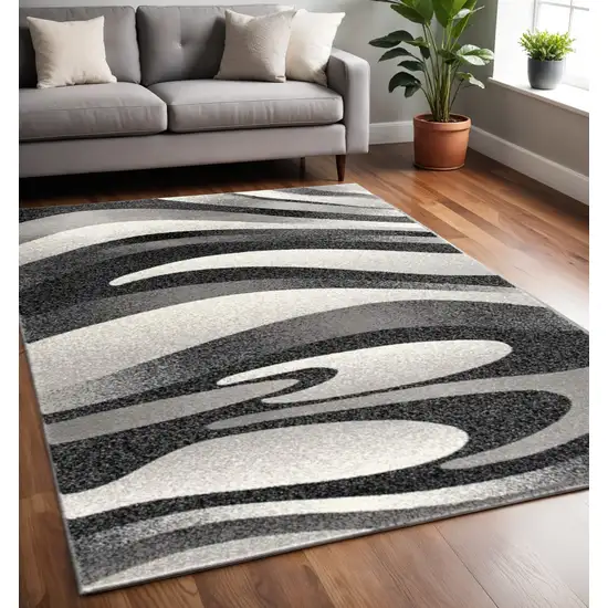 Gray Abstract Dhurrie Area Rug Photo 2