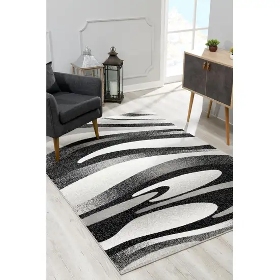 Gray Abstract Dhurrie Area Rug Photo 5