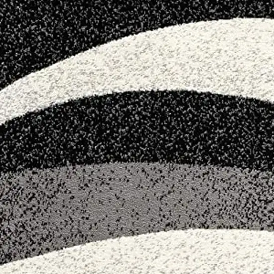 15' Gray Abstract Power Loom Runner Rug Photo 4