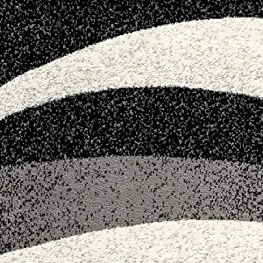 15' Gray Abstract Power Loom Runner Rug Photo 4