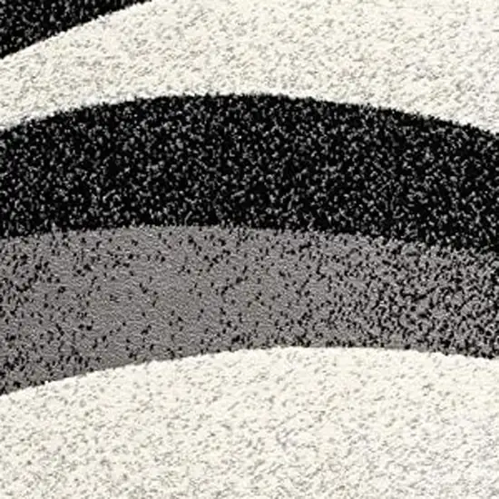 20' Black And Gray Abstract Runner Rug Photo 4