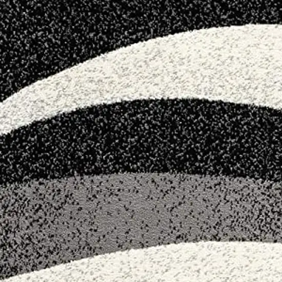 20' Black And Gray Abstract Runner Rug Photo 8