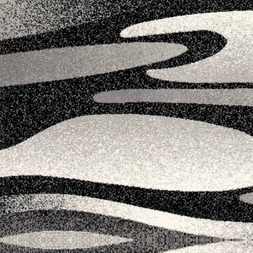 8' Grey Abstract Power Loom Runner Rug Photo 3