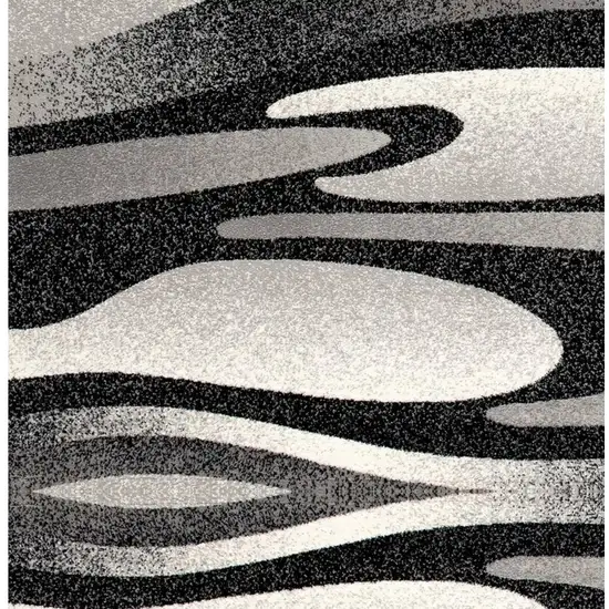 8' Grey Abstract Power Loom Runner Rug Photo 4