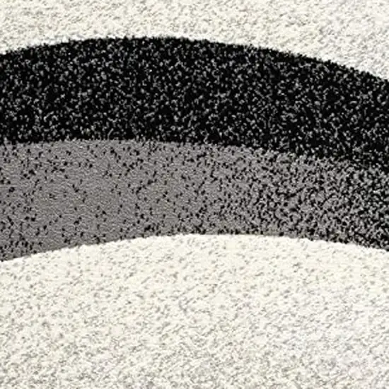 10' Gray Abstract Power Loom Runner Rug Photo 9
