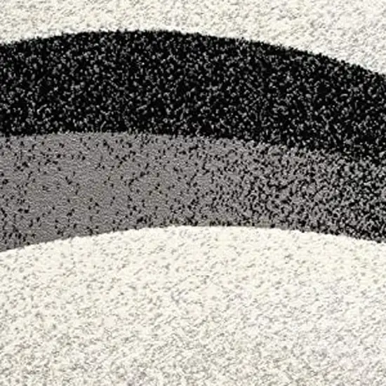 10' Gray Abstract Power Loom Runner Rug Photo 4