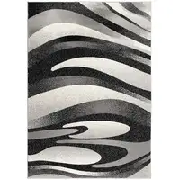 Photo of Black and Gray Abstract Marble Runner Rug