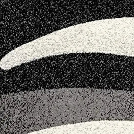 15' Black And Gray Abstract Runner Rug Photo 9