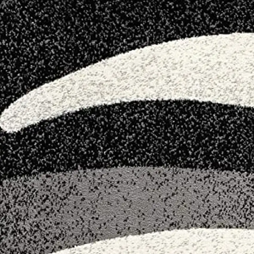 15' Black And Gray Abstract Runner Rug Photo 9