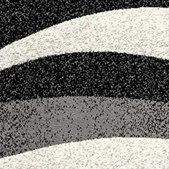 15' Black And Gray Abstract Runner Rug Photo 4