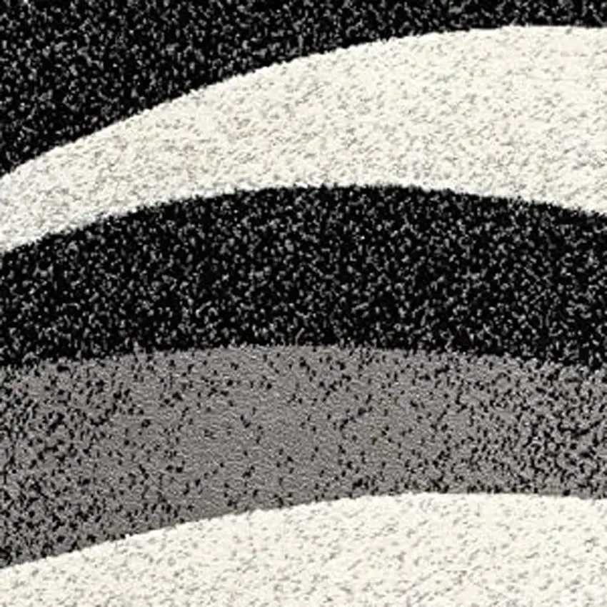 15' Black And Gray Abstract Runner Rug Photo 4