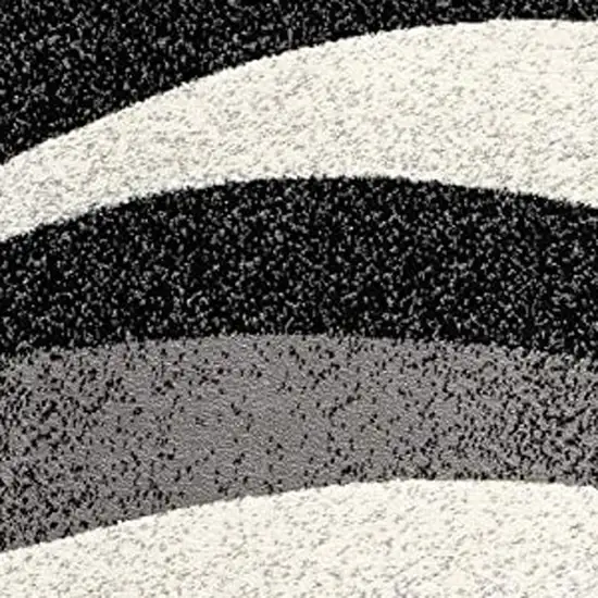 20' Black And Gray Abstract Runner Rug Photo 8