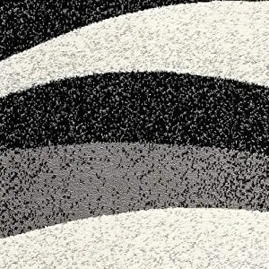 20' Black And Gray Abstract Runner Rug Photo 4