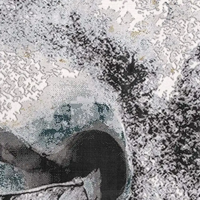 Gray Abstract Power Loom Area Rug Photo 5