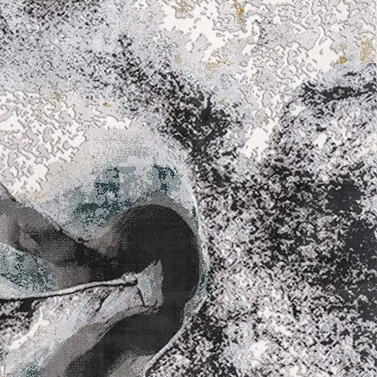 Gray Abstract Power Loom Area Rug Photo 9