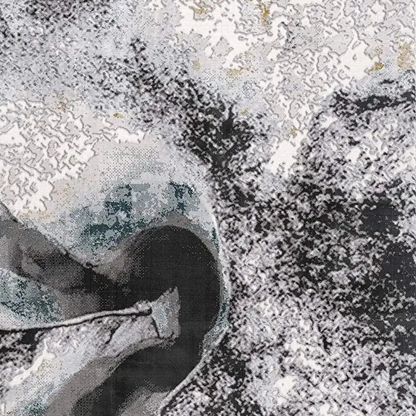 Gray Abstract Power Loom Area Rug Photo 9