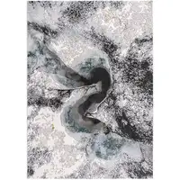 Photo of Black and Gray Abstract Whirlpool Area Rug