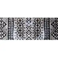 Photo of Black and Gray Aztec Washable Runner Rug