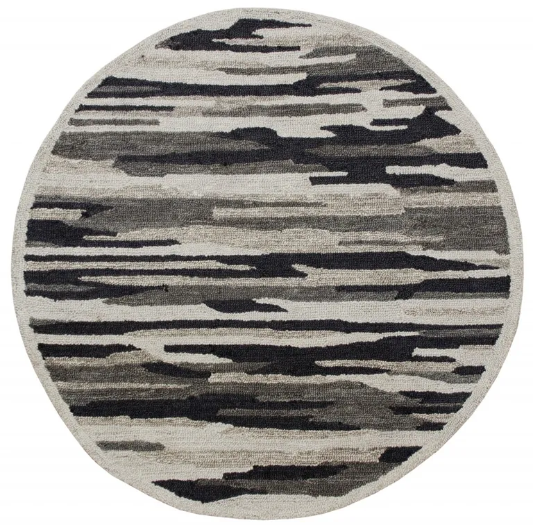 Black and Gray Camouflage Area Rug Photo 1