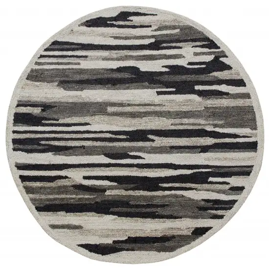 Black and Gray Camouflage Area Rug Photo 1