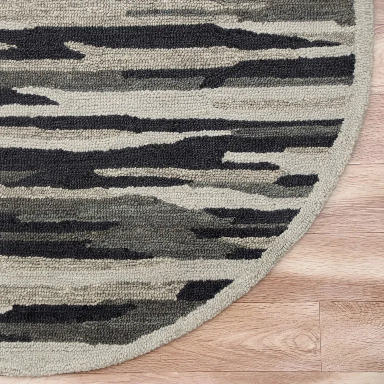 Black and Gray Camouflage Area Rug Photo 3