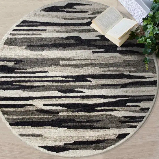 Black and Gray Camouflage Area Rug Photo 7