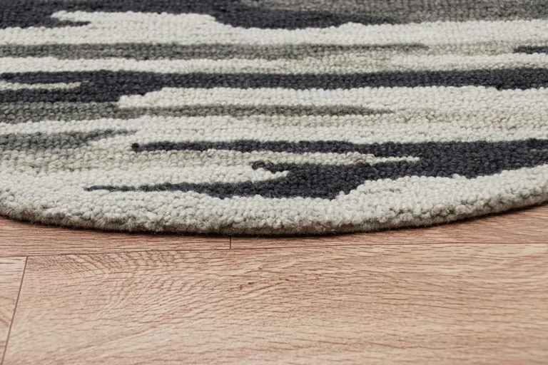 Black and Gray Camouflage Area Rug Photo 4