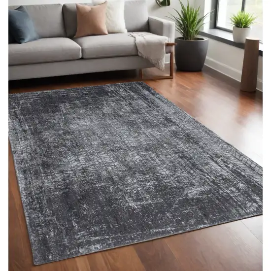 Black and Gray Chevron Non Skid Area Rug Photo 1