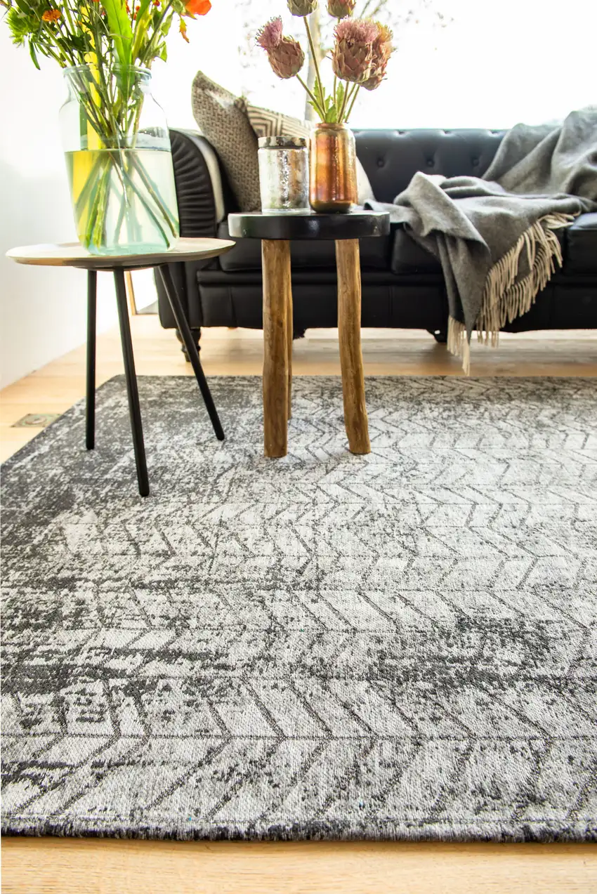 Black and Gray Chevron Non Skid Area Rug Photo 7