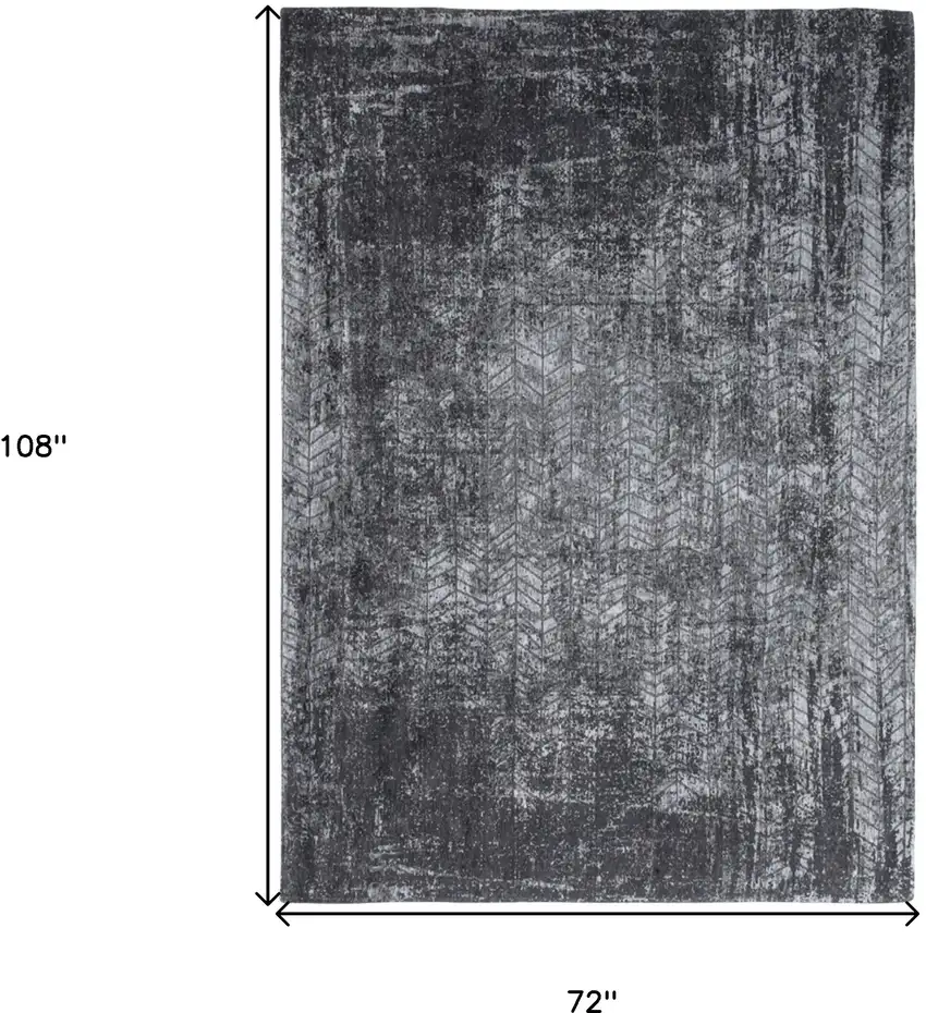 Black and Gray Chevron Non Skid Area Rug Photo 3