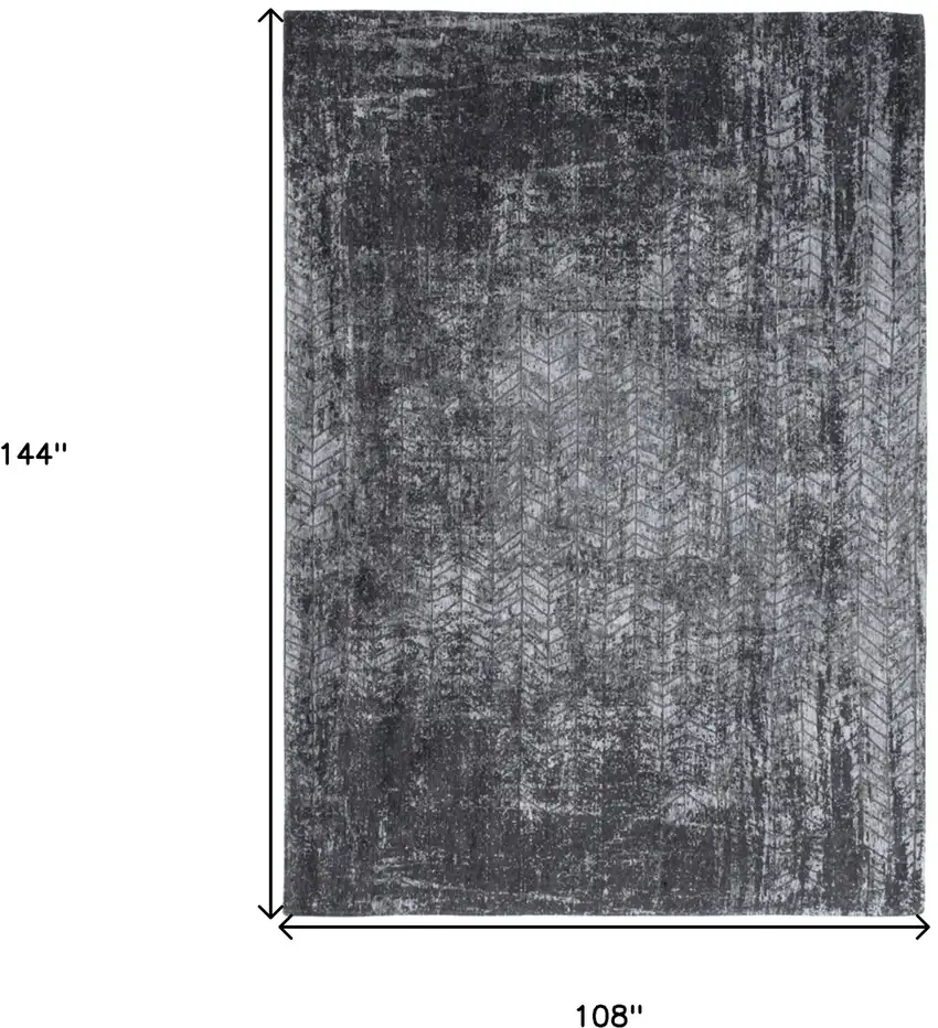 Black and Gray Chevron Non Skid Area Rug Photo 3