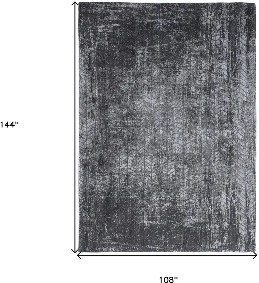 Black and Gray Chevron Non Skid Area Rug Photo 3
