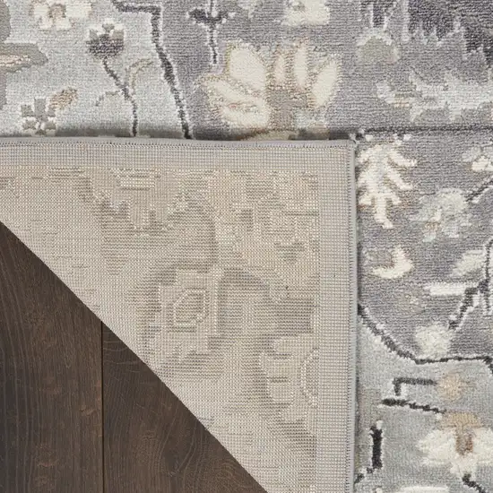 Black and Gray Floral Medallion Non Skid Area Rug Photo 9