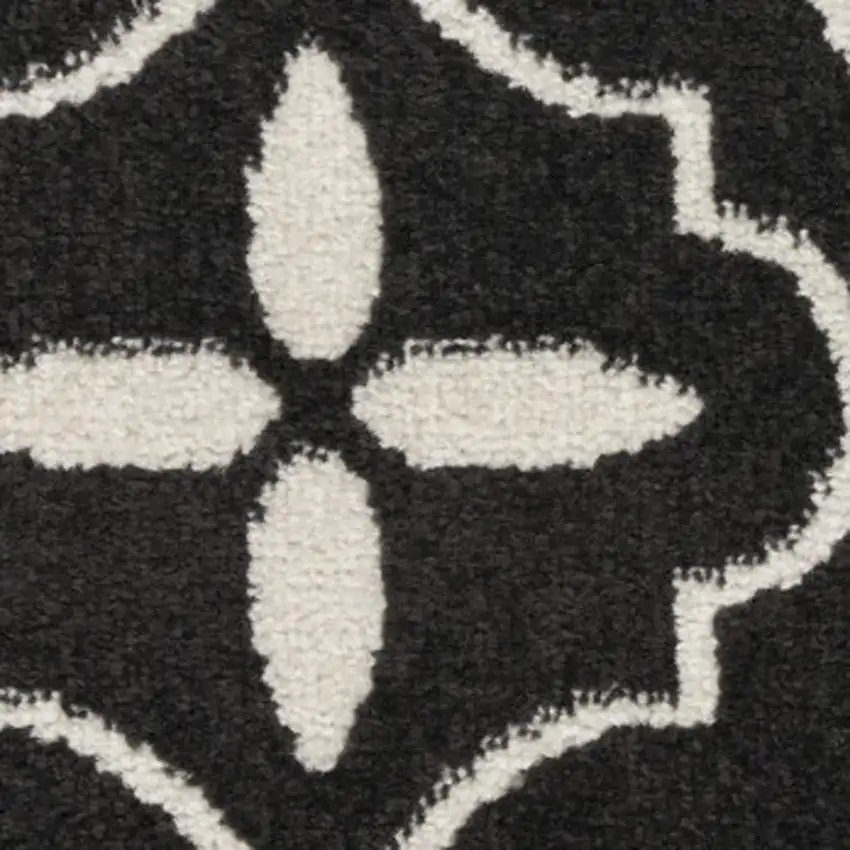 Black and Gray Floral Medallion Non Skid Area Rug Photo 6