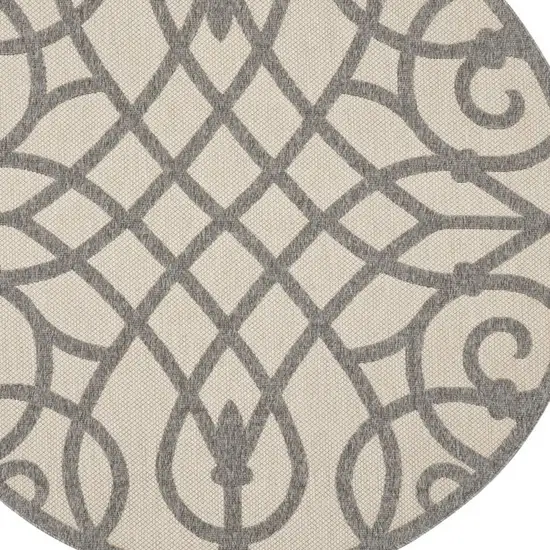 Black and Gray Floral Non Skid Area Rug Photo 5