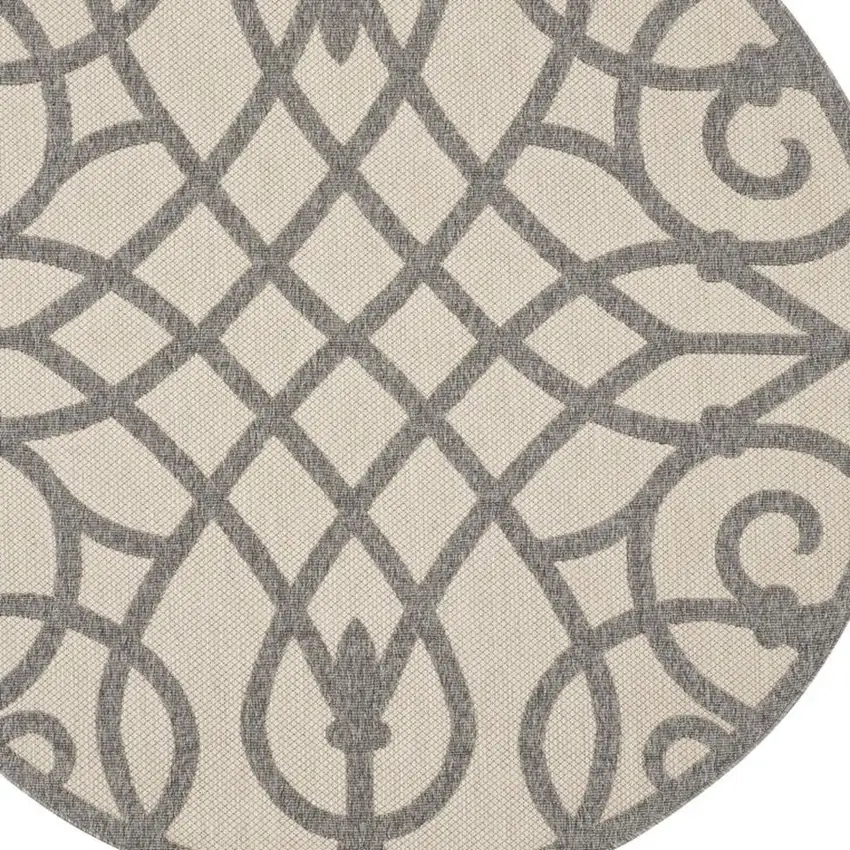 Black and Gray Floral Non Skid Area Rug Photo 5