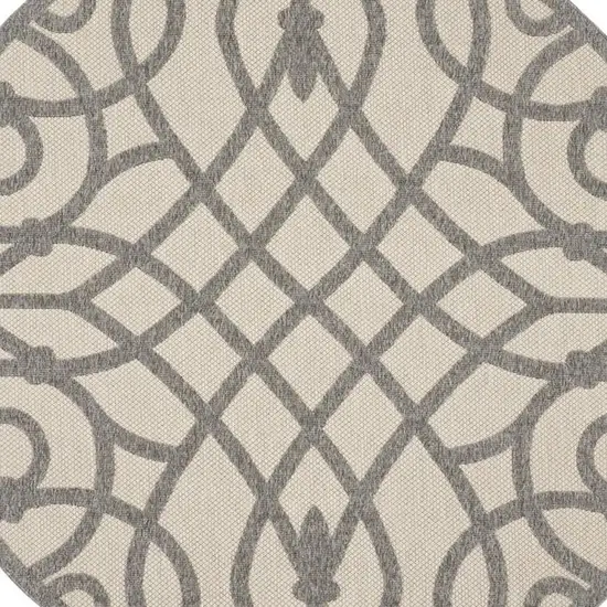 Black and Gray Floral Non Skid Area Rug Photo 3