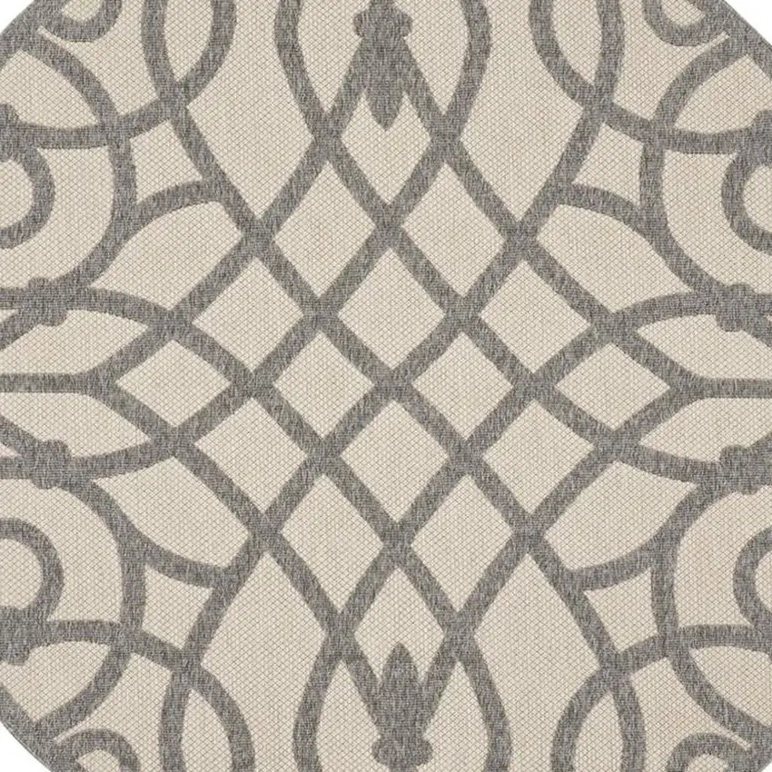Black and Gray Floral Non Skid Area Rug Photo 3