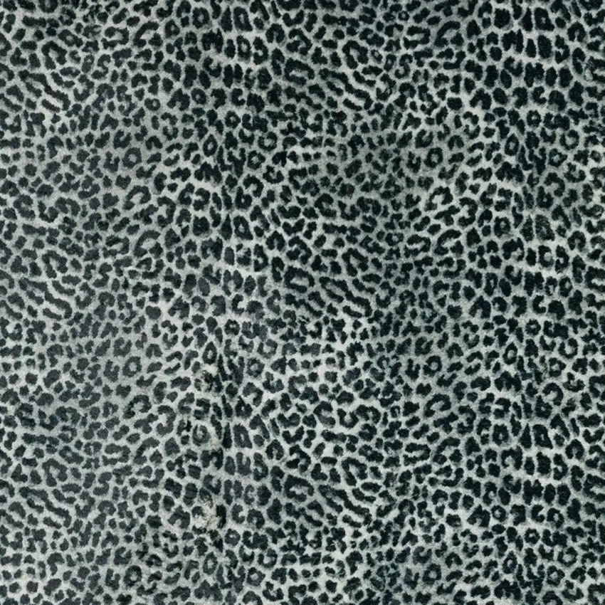 Black and Gray Leopard Print Shag Handmade Non Skid Area Rug Photo 3
