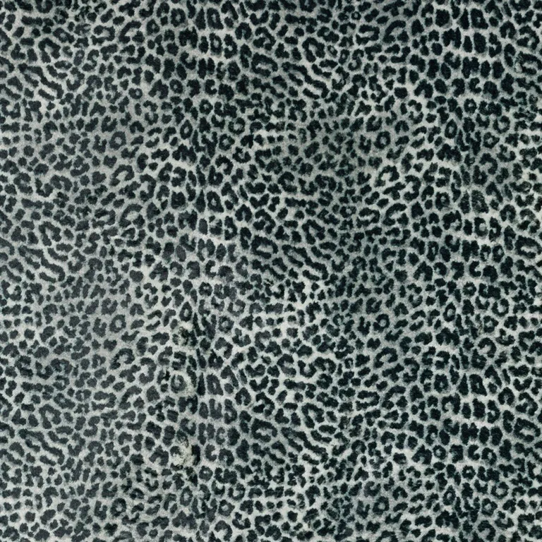 Black and Gray Leopard Print Shag Handmade Non Skid Runner Rug Photo 5
